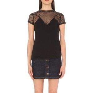 Sexy Maje black lace v shirt